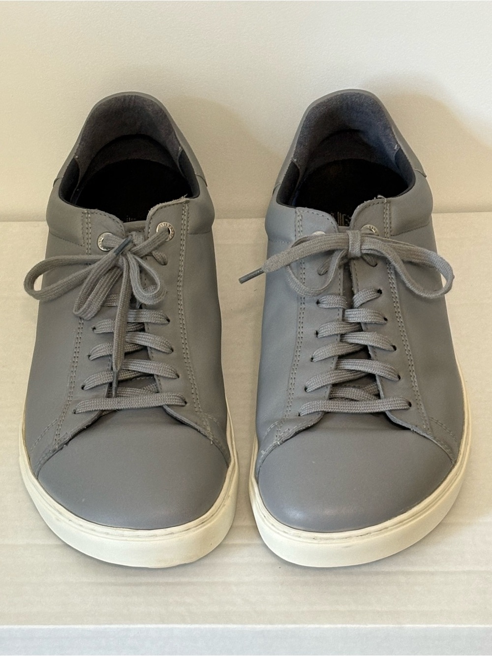 Birkenstock Bend Low Gray Leather Sneaker Unisex Men 10 10.5 Orthopedic EU 43